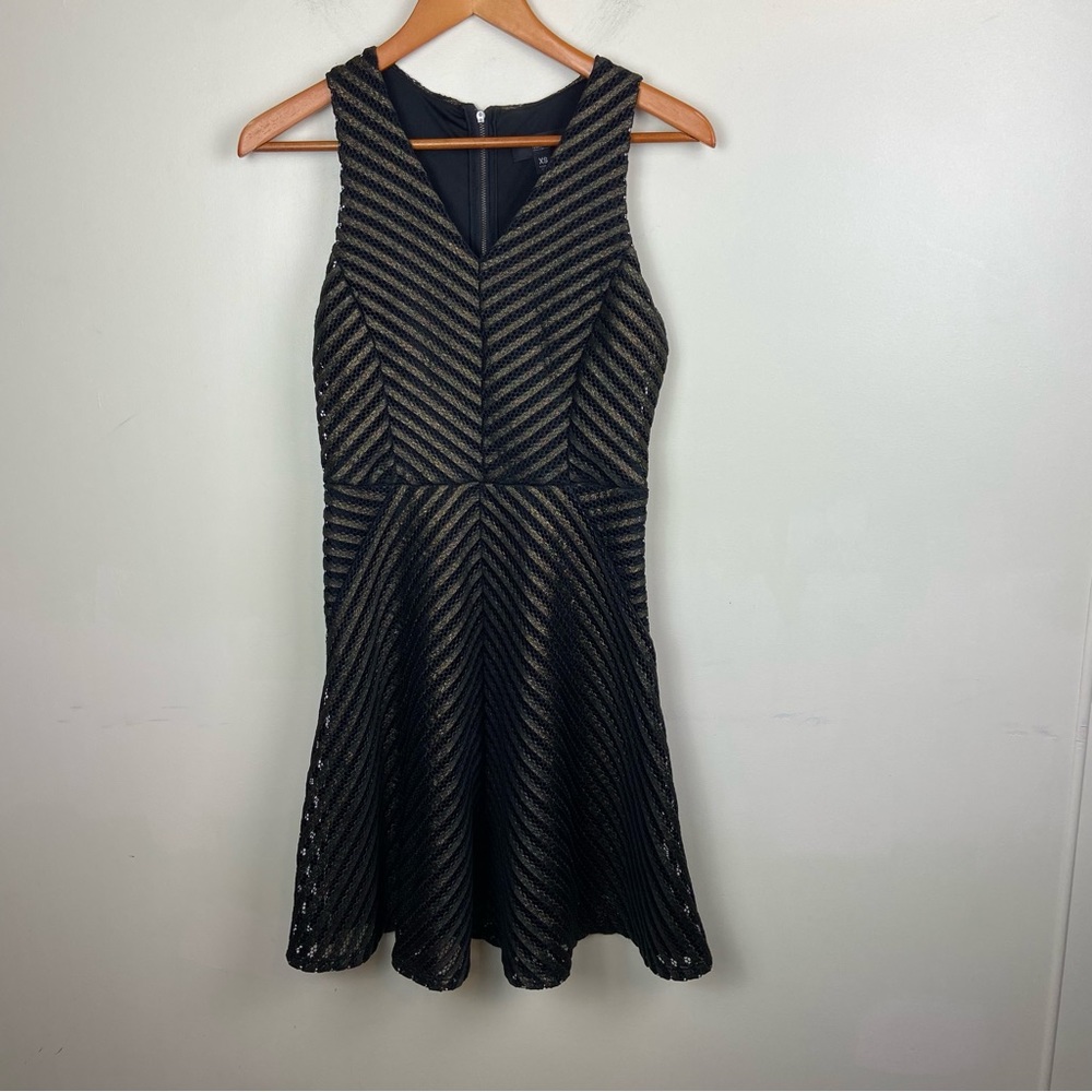 Mossimo A Line Gold Metallic Skater Fit and Flare‎ Cocktail Dress XS